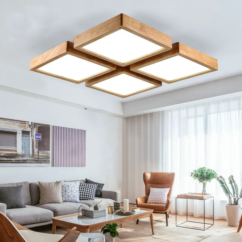 plafonniers led en bois éclairage de plafond montés