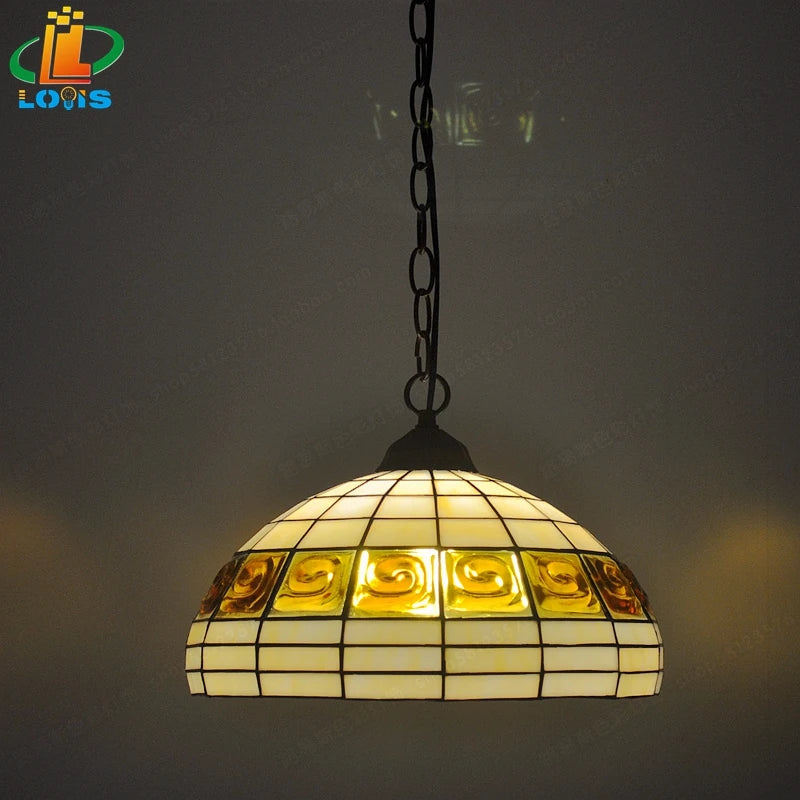 lustre en brique style européen lampes en verre tiffany antique simple