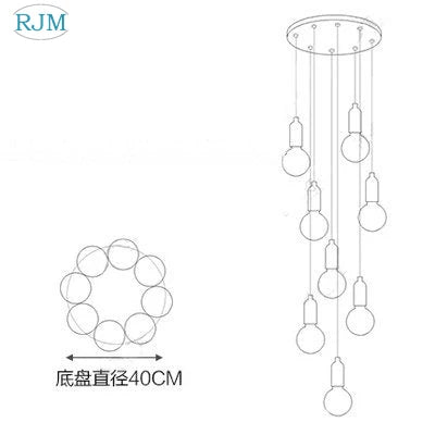 lustre suspension led créative en verre cristal postmoderne - vue 13 sur 18