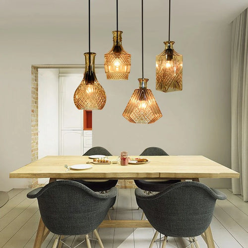 lustre nordique simple moderne industriel en verre pour bar café - vue 3 sur 10