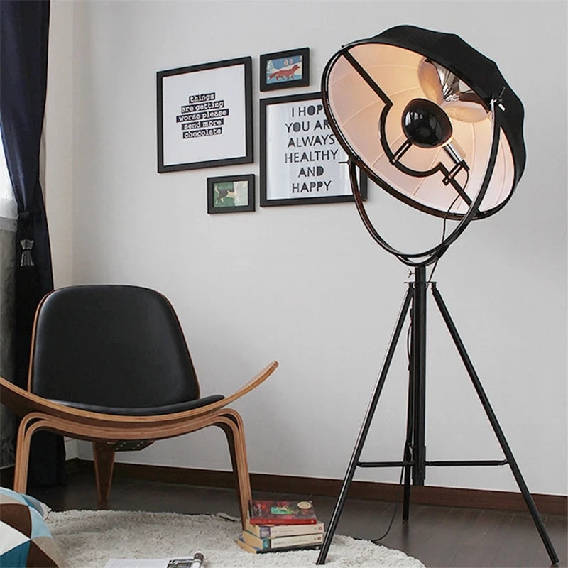 lampadaire moderne gzmj satellite en métal avec abat-jour en tissu - vue 4 sur 9