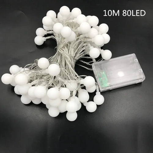 guirlande lumineuse à 80 led boules cerisier pour mariage et noël - vue 7 sur 9