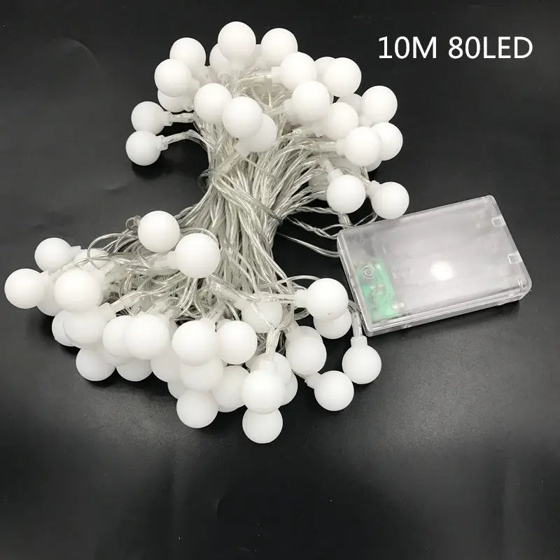 guirlande lumineuse à 80 led boules cerisier pour mariage et noël