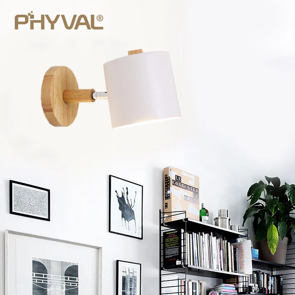 Applique murale scandinave Macaron en métal et bois - vue 5 sur 9