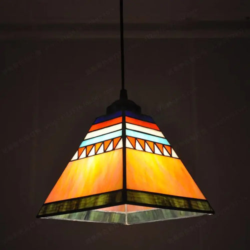lustre espagnol tiffany pour restaurant et café vitré - vue 4 sur 6