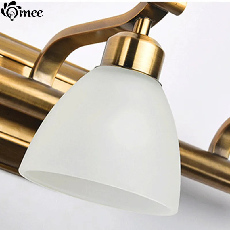 applique murale vintage led avec abat-jour en verre bronze