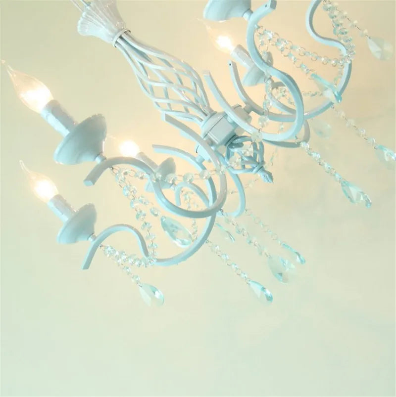 lustre en cristal de fer style pastoral européen élégant et raffiné