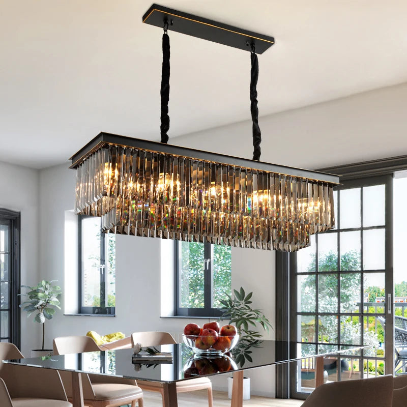lustre moderne en cristal pour un éclairage élégant et raffiné - vue 5 sur 14