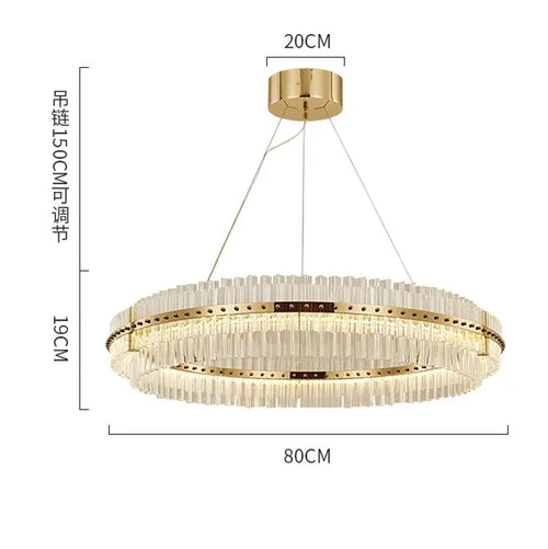 lustre suspendu en cristal moderne à rayures créatives - vue 6 sur 5