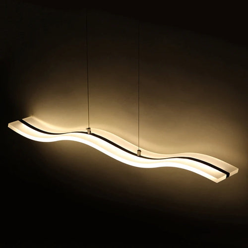 suspension moderne acrylique design vague gzmj led luminaire - vue 5 sur 7