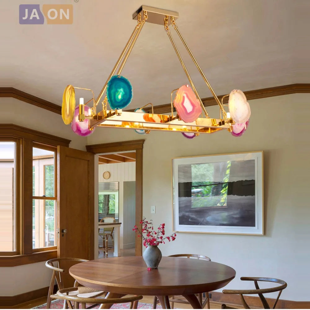 suspension design ronde en agate de fer moderne - vue 3 sur 11