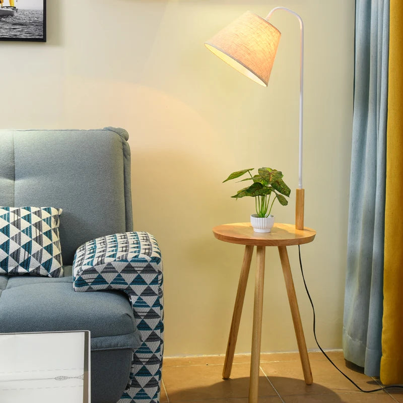 lampadaire en bois massif design moderne pour intérieur élégant - vue 5 sur 12