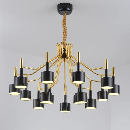 lustre noir postmoderne en métal pour cafés et restaurants - vue 4 sur 10