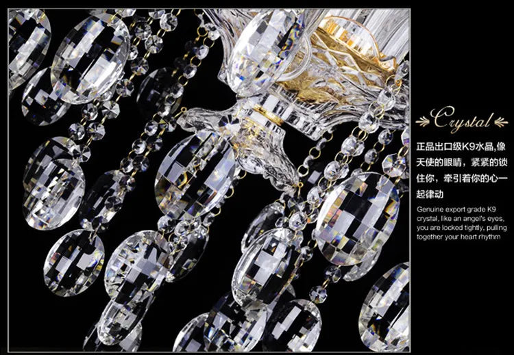 lustre en cristal moderne avec lumière design élégant - vue 2 sur 11