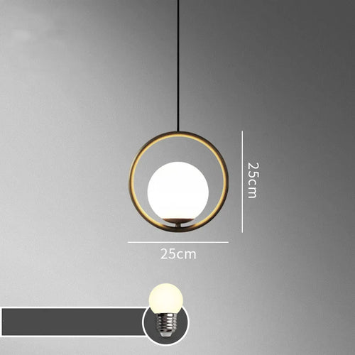lustre à led rétro en verre pour décoration intérieure