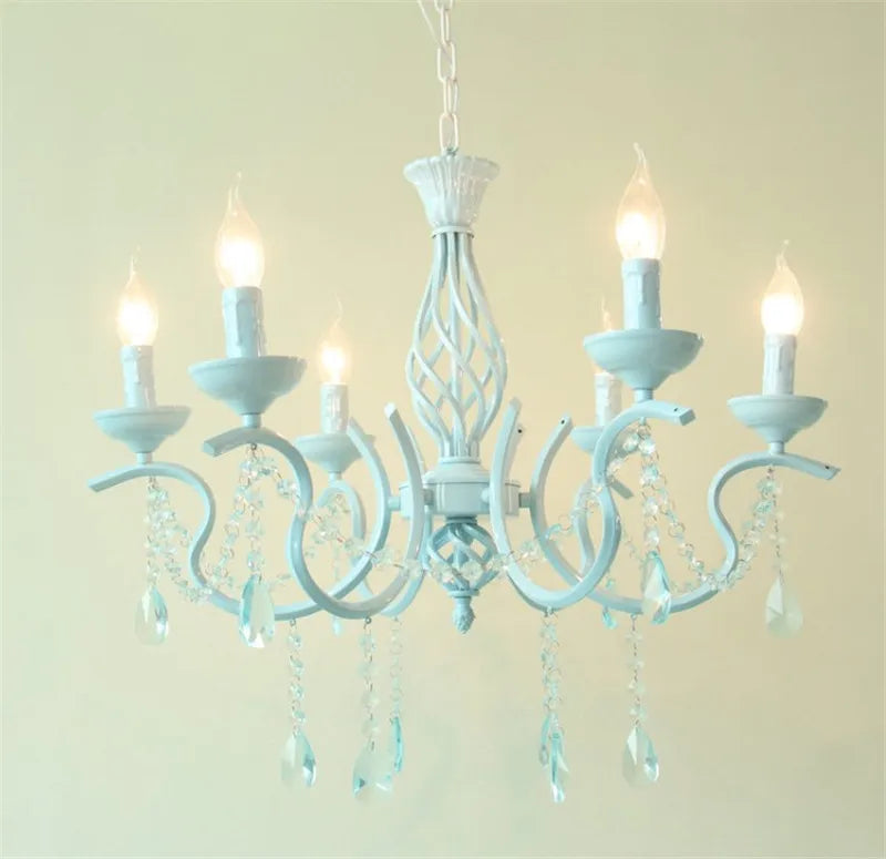 lustre en cristal de fer style pastoral européen élégant et raffiné