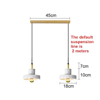 Nordic marble chandeliers post-modern minimalist bar, living room, dining room, bedside decorative lamps and lanterns - vue 10 sur 12