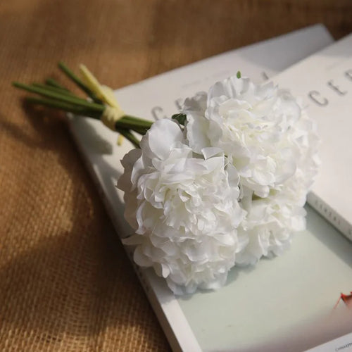 fleurs artificielles hortensias soie pour mariage décoration élégante - vue 6 sur 12
