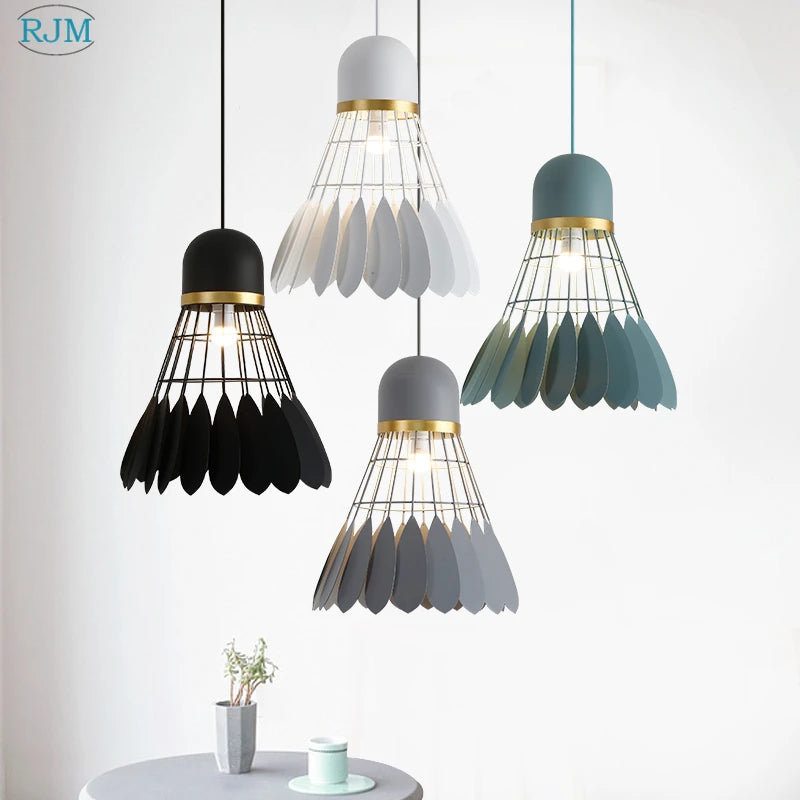 lampes suspendues modernes en fer nordiques pour éclairage led