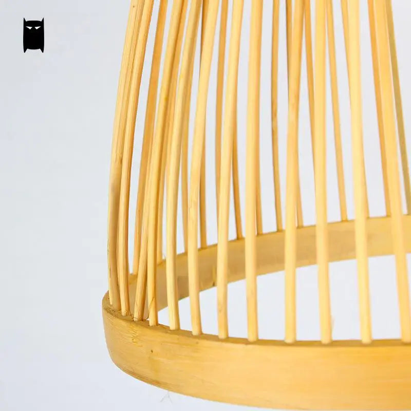 Bambou osier rotin Cage Suspension Luminaire asiatique chinois créatif Style japonais lampe Suspension Luminaire Sushi Restaurant