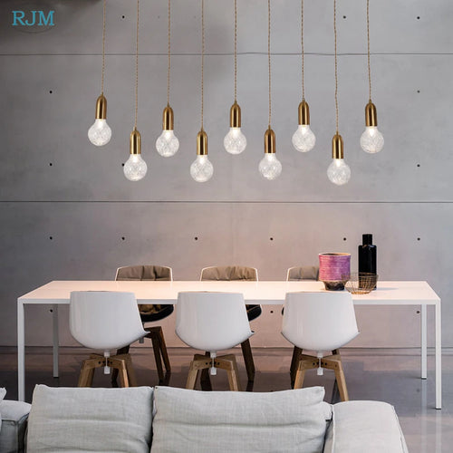 lustre suspension led créative en verre cristal postmoderne - vue 2 sur 18