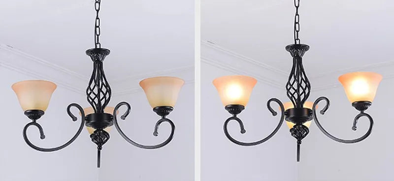 lustre vintage en fer style européen ampoule led traditionnel