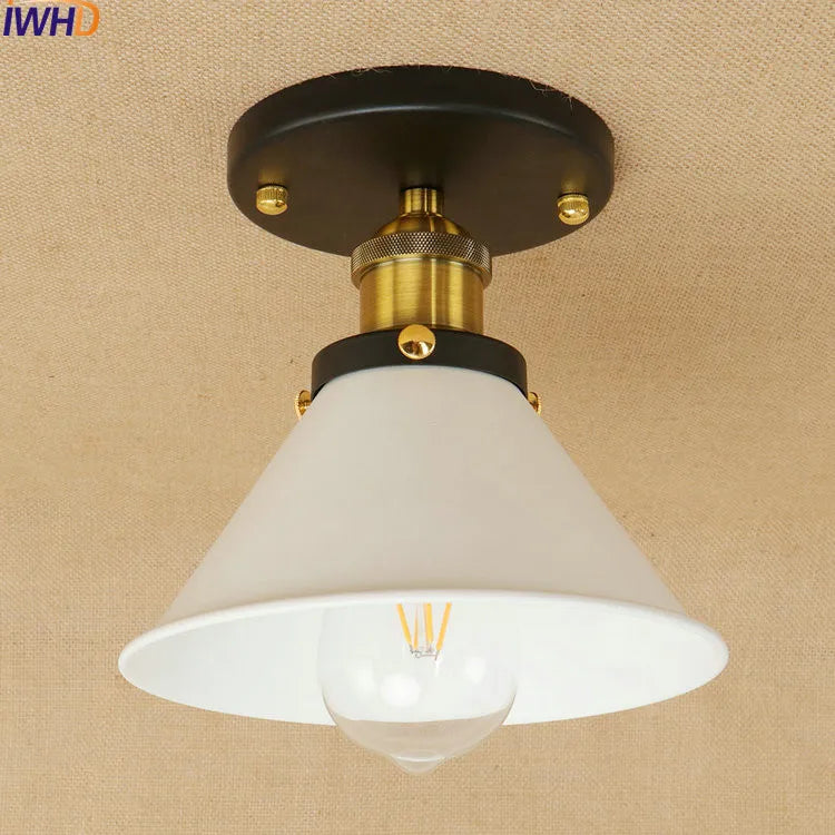 Plafonniers LED Sahde blanc pour salon chambre Edison éclairage plafonnier Vintage Plafond industriel LED Luminaria