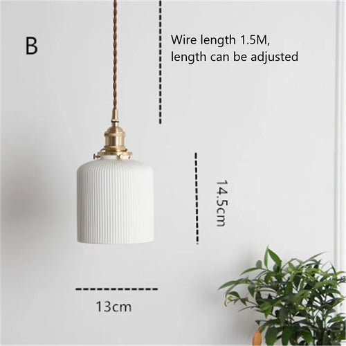 suspension nordique en céramique style industriel rétro pour divers espaces - vue 9 sur 9