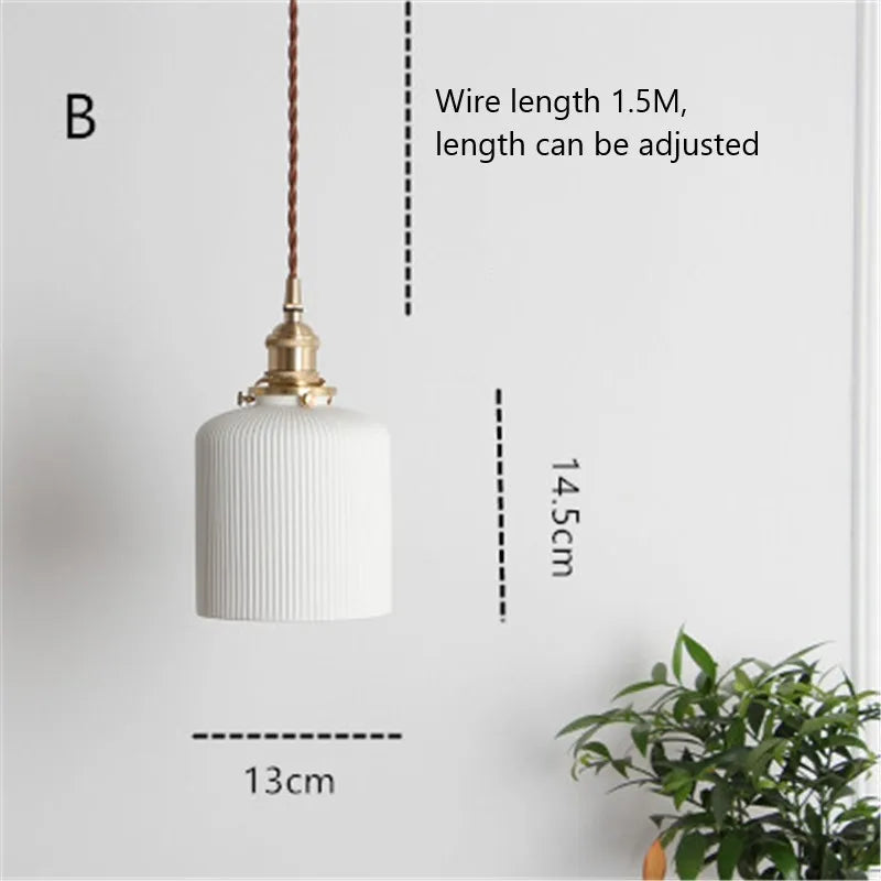 suspension nordique en céramique style industriel rétro pour divers espaces - vue 8 sur 9