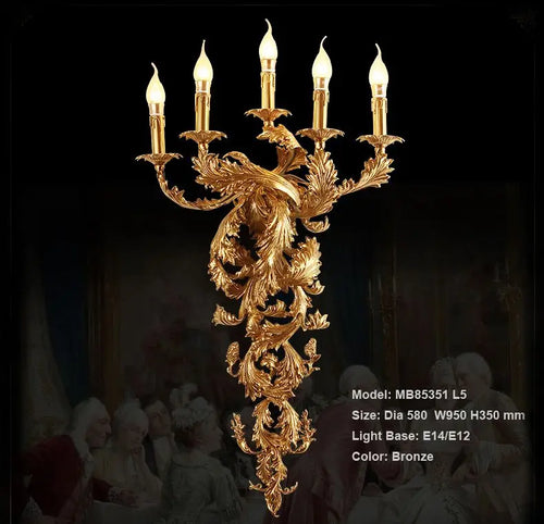 Applique murale Vintage bougie luxueuse applique murale pour hôtel Villa chambre support éclairage appliques murales lumières - vue 9 sur 8