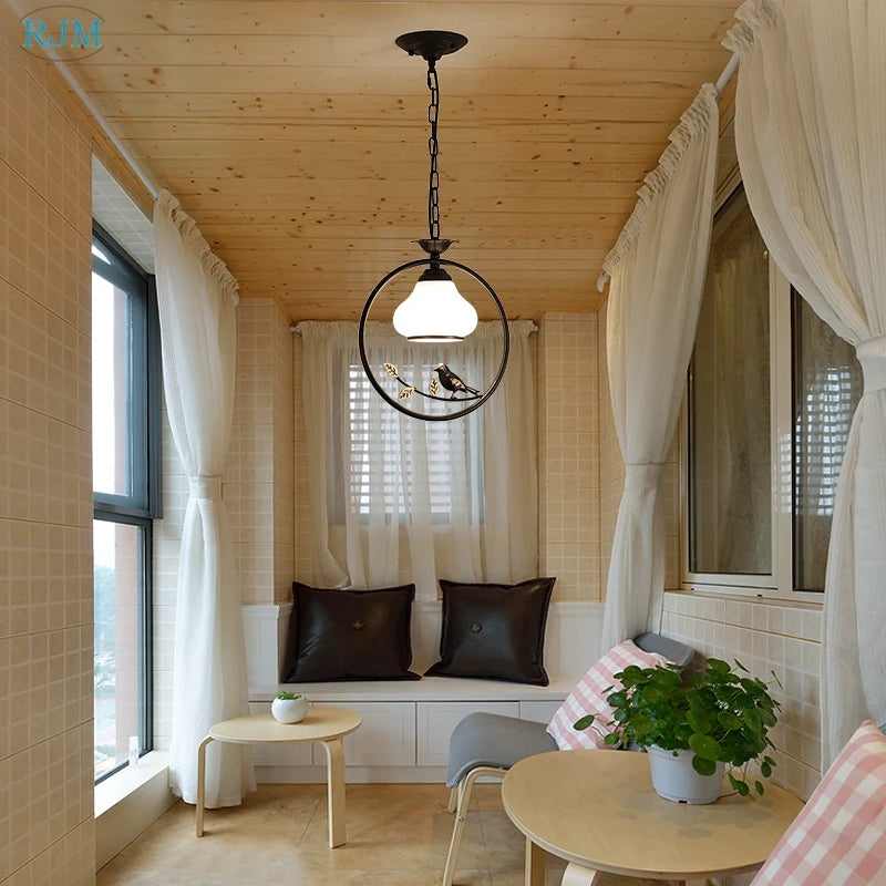 Lampe led suspendue fer simple déco intérieur - vue 5 sur 6