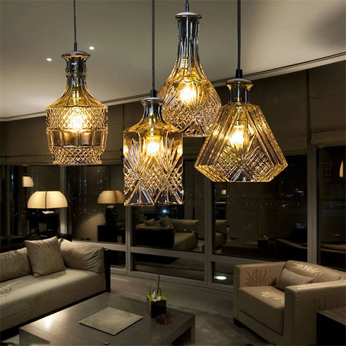 lustre nordique simple moderne industriel en verre pour bar café - vue 4 sur 10