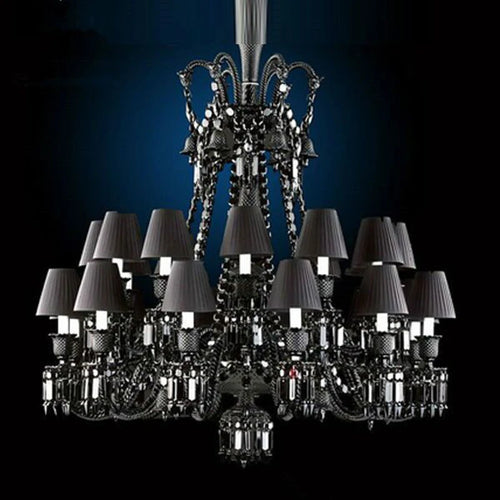 lustre en cristal noir pour un éclairage luxueux et élégant
