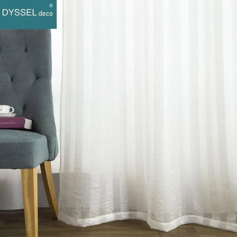 Rideau transparent à rayures style européen salon chambre
