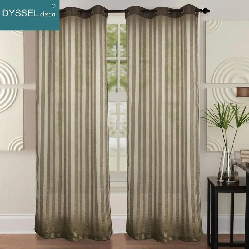 Rideau transparent à rayures style européen salon chambre