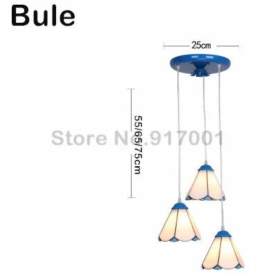 3 Heads Colorful Glass LED Pendant Lamps Light,Bedroom Suspension Hanging Ceiling Lamp - vue 22 sur 30