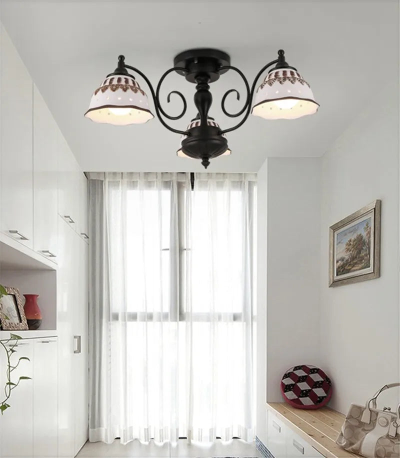 plafonnier moderne en céramique et métal noir design élégant - vue 4 sur 13