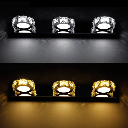 applique murale led moderne en cristal forme carrée - vue 5 sur 6