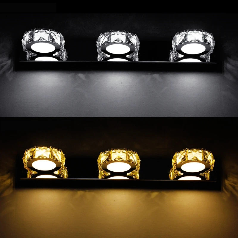 applique murale led moderne en cristal forme carrée - vue 5 sur 6