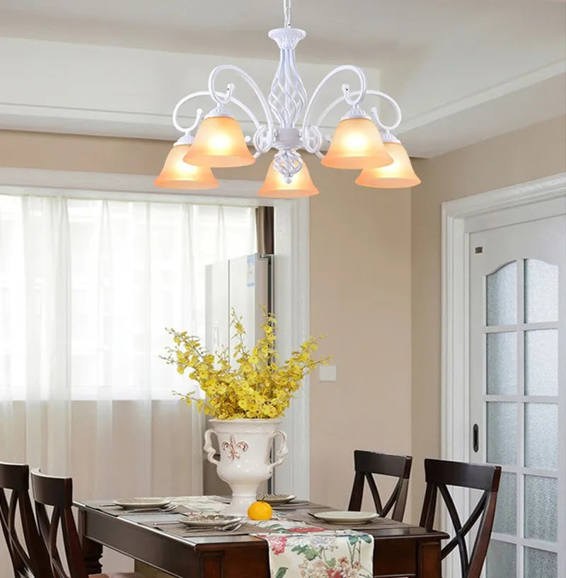 lustre vintage en fer style européen ampoule led traditionnel