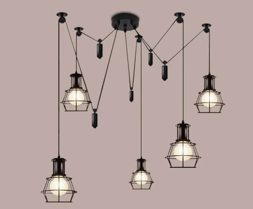 lustre rétro nordique moderne style vintage réglable pour bricolage et art - vue 5 sur 6