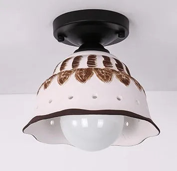 plafonnier moderne en céramique et métal noir design élégant - vue 12 sur 13