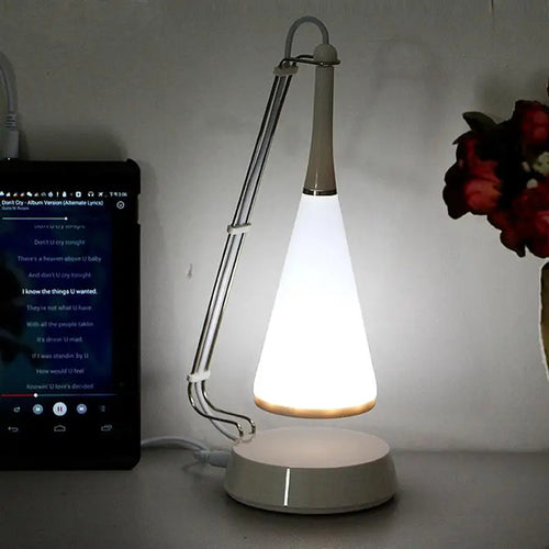 lampe de table led tactile rechargeable avec haut-parleur bluetooth et veilleuse - vue 3 sur 6