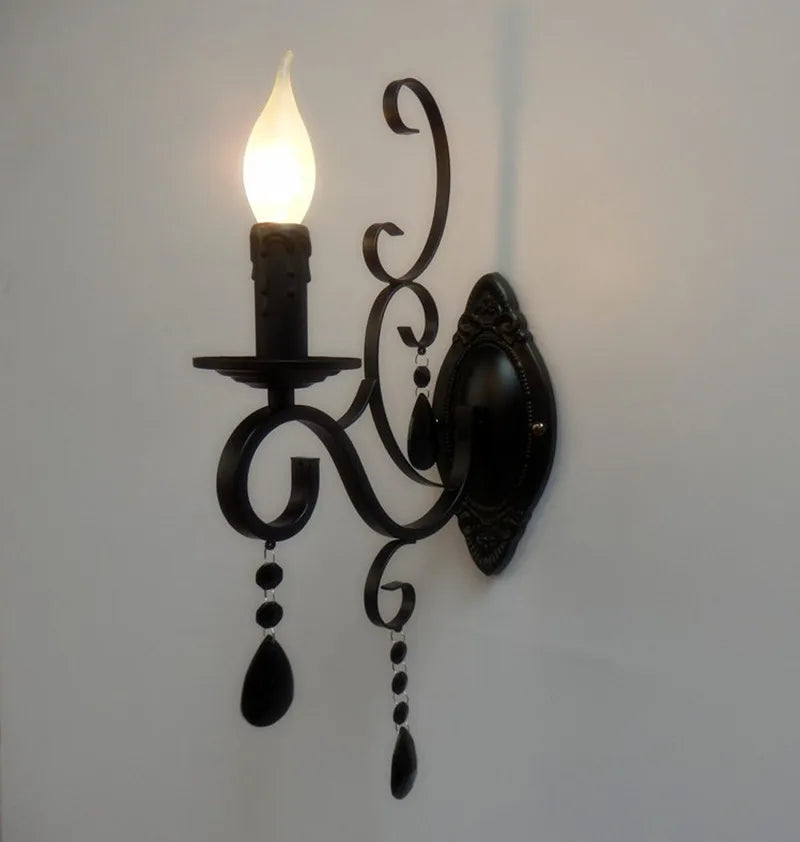 applique murale en cristal et métal style classique européen - vue 3 sur 6