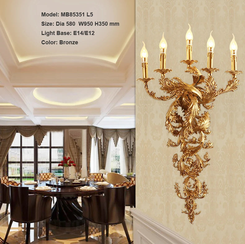 Applique murale Vintage bougie luxueuse applique murale pour hôtel Villa chambre support éclairage appliques murales lumières - vue 5 sur 8