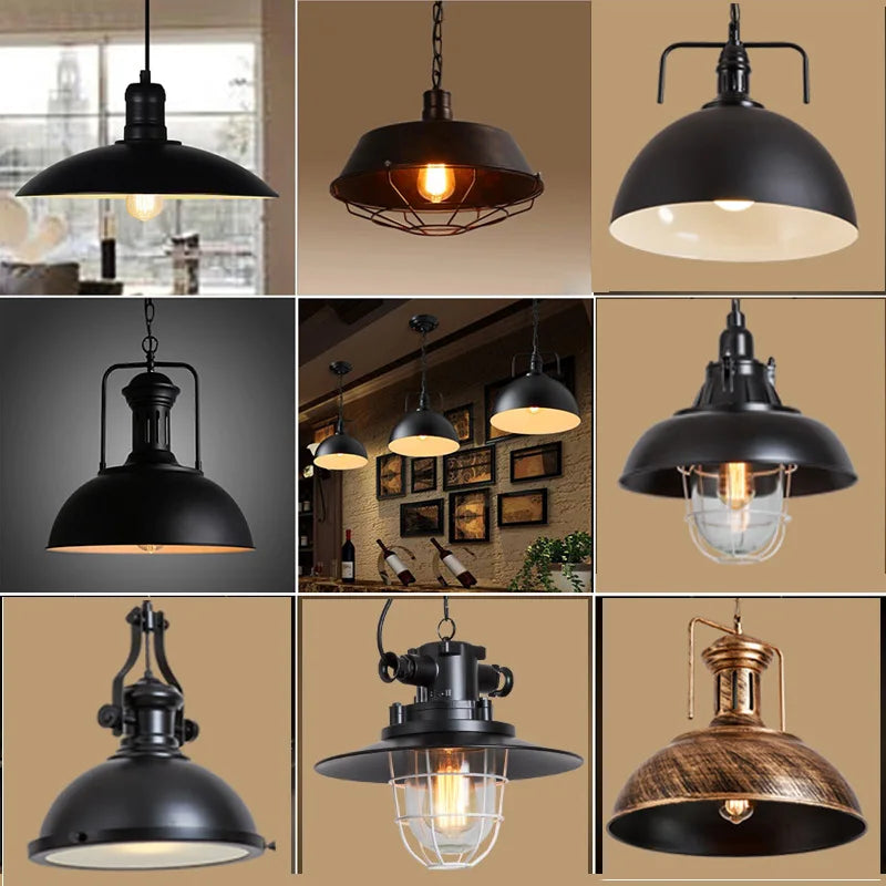 lampe suspendue vintage loft industrielle nordique veilleuse bar