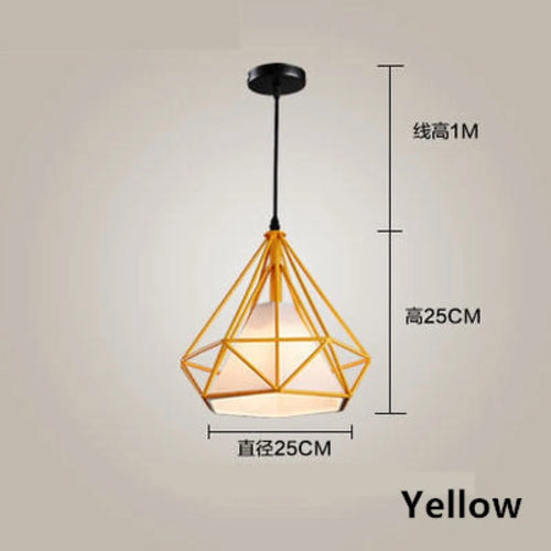 suspension cage à oiseaux minimaliste métal noir led - vue 12 sur 11