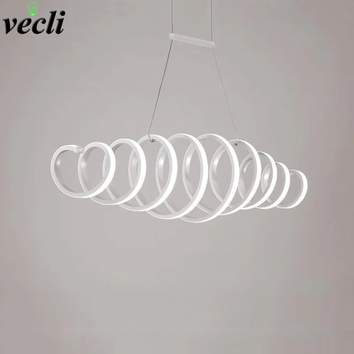 lustre moderne en aluminium avec lumières leds intégrées - vue 5 sur 6