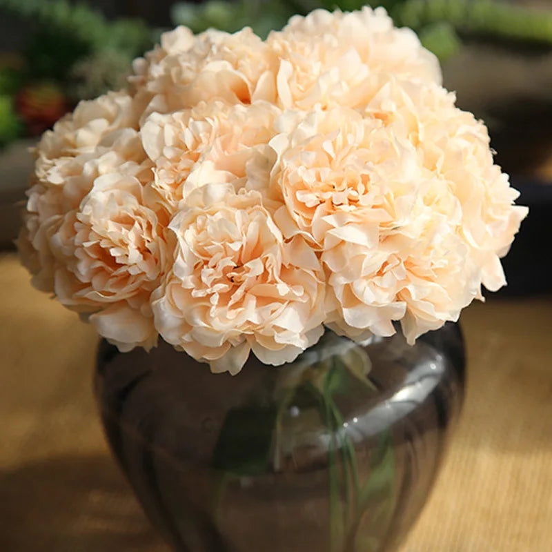 fleurs artificielles hortensias soie pour mariage décoration élégante - vue 4 sur 12