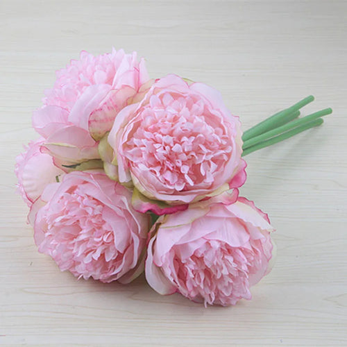 lot de 5 pivoines artificielles pour mariage et décoration intérieure
